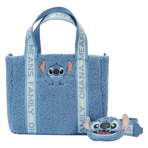 Loungefly Disney Stitch Plush Tote Bag met Coin Bag – Ohana Means Family