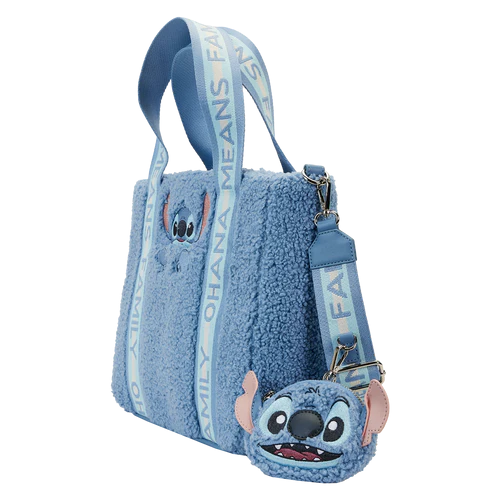 Loungefly Disney Stitch Plush Tote Bag met Coin Bag – Ohana Means Family