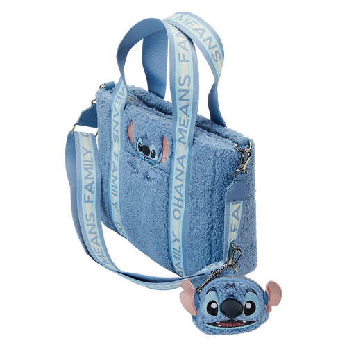 Loungefly Disney Stitch Plush Tote Bag met Coin Bag – Ohana Means Family