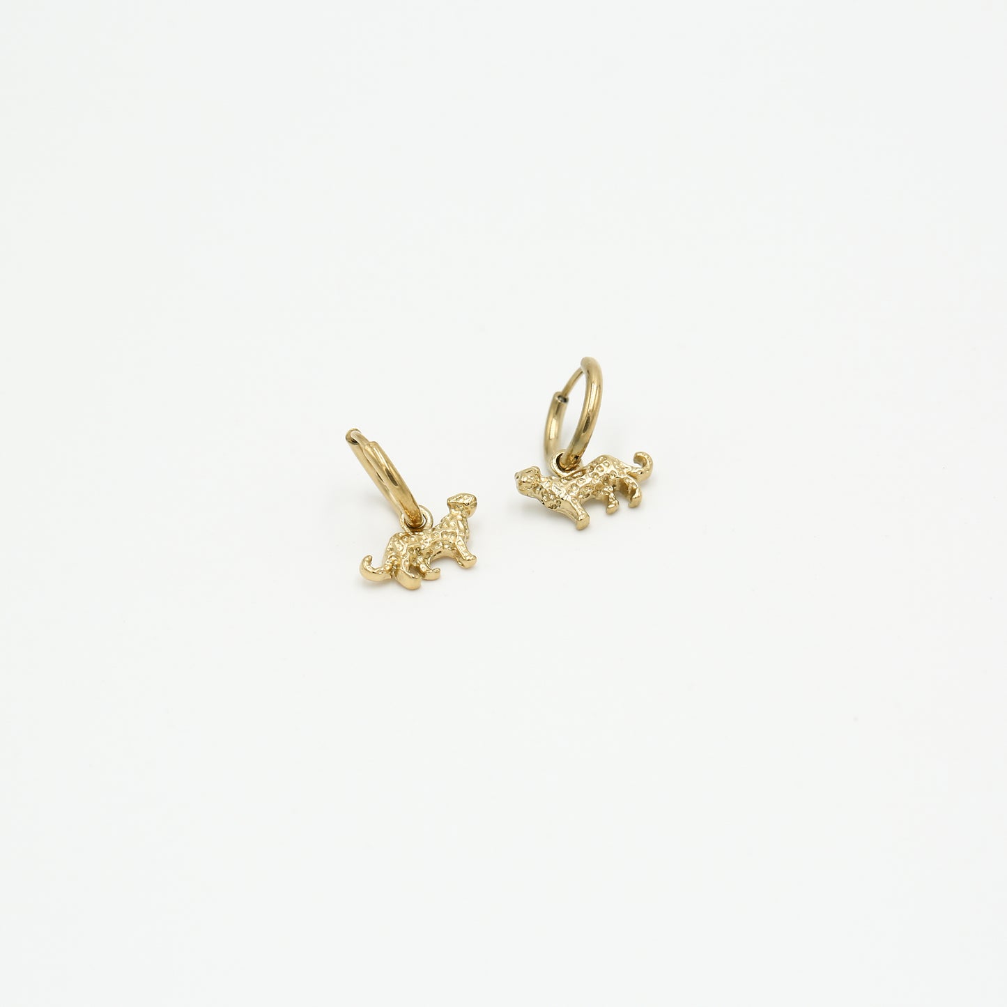 Gouden Oorbellen met Panter Bedel