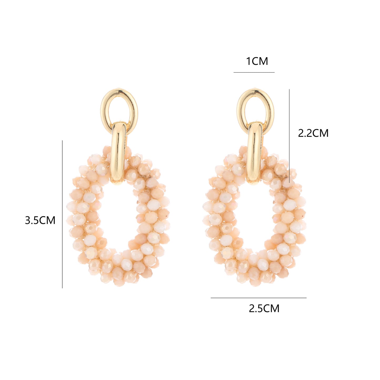 Gouden Oorbellen met Beige Kralen – Soft Elegance 🤍✨