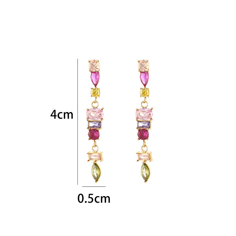 Golden Statement Earrings – Candy Gems 💕🌈