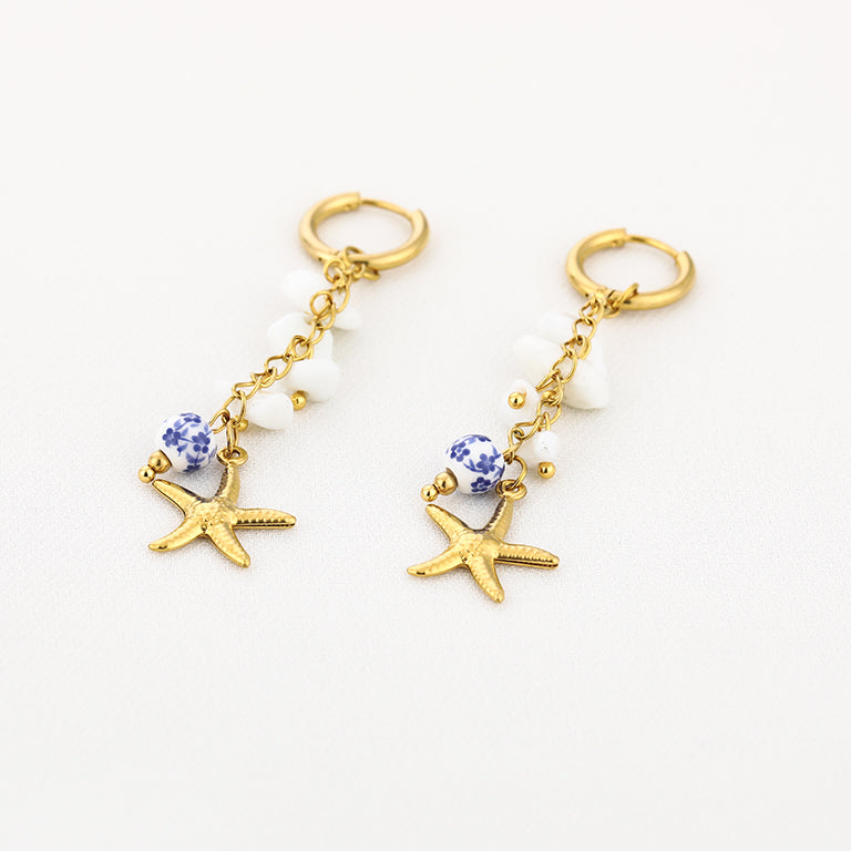 Golden Starfish Earrings – Beach Babe 🌴