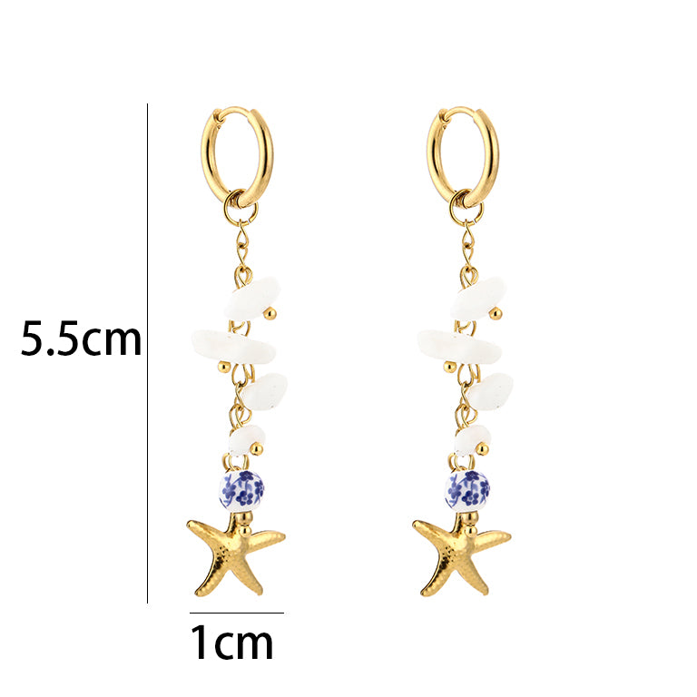 Golden Starfish Earrings – Beach Babe 🌴