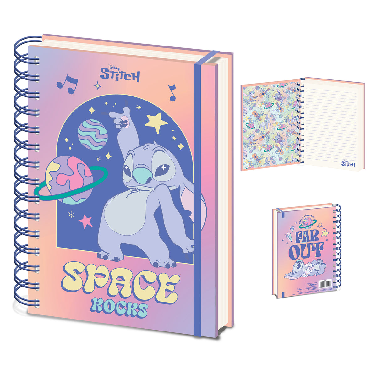 Disney Stitch Space Rocks A5 Spiral Notebook