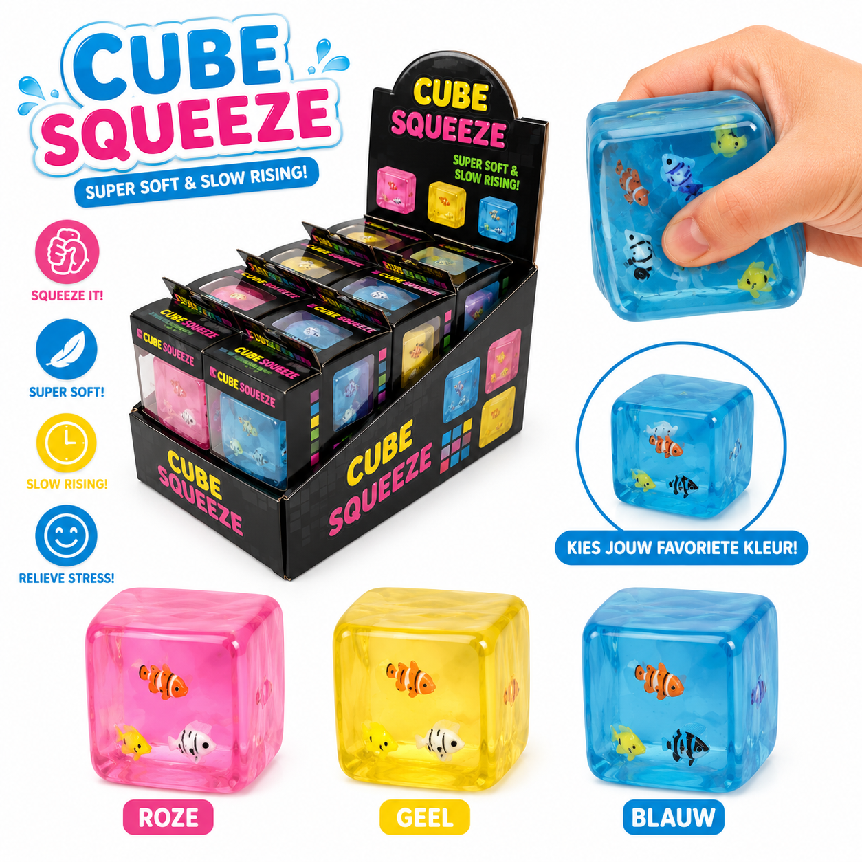 Cube Squeeze – Fish Edition 🐠🩷💛💙