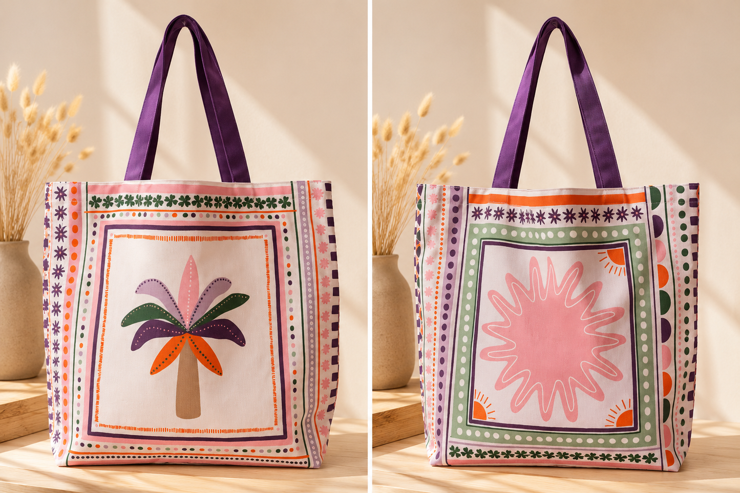 Bohemian Tropic Canvas Tote