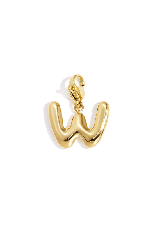 Bubble Letter Bedel W – Goudkleurig RVS