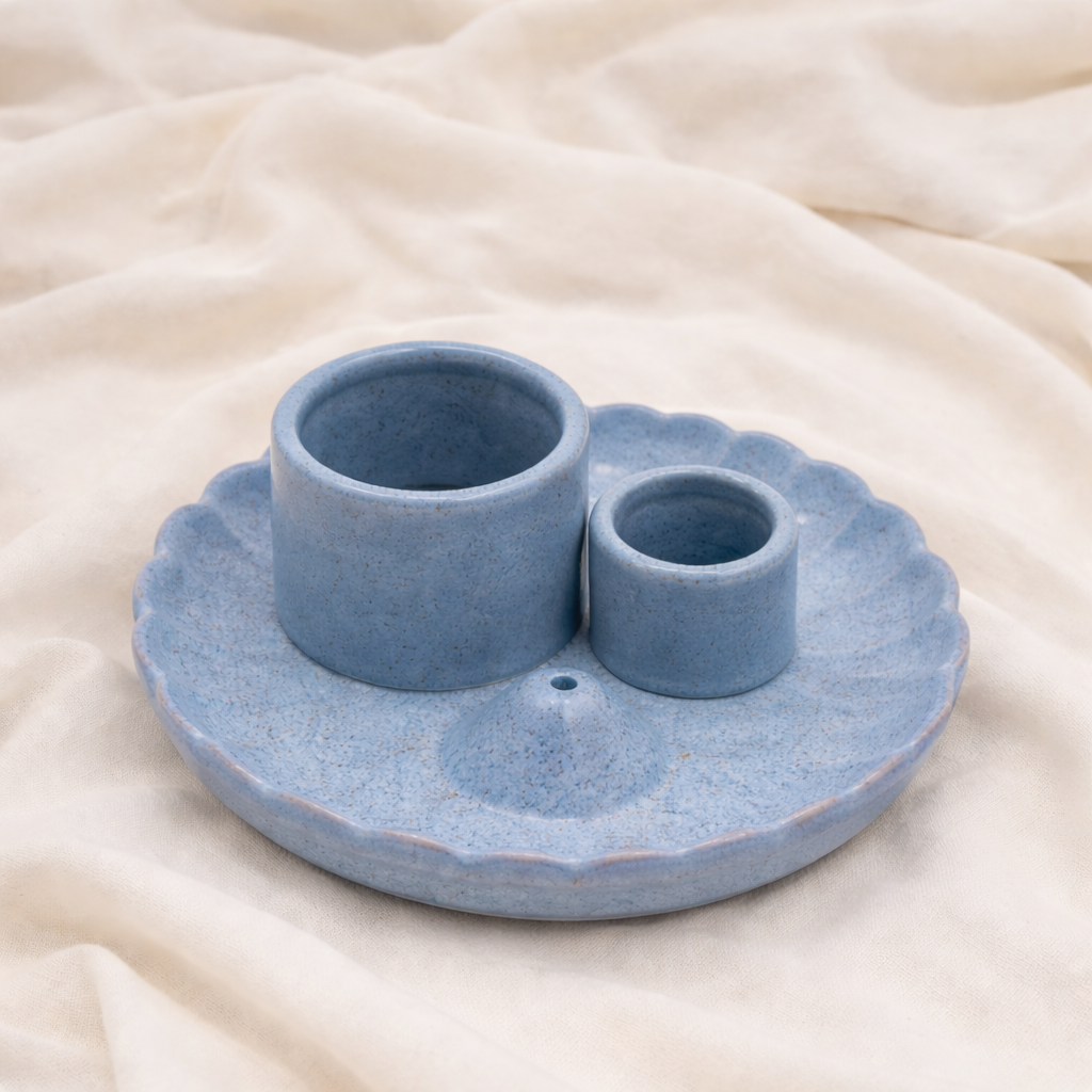 Blauw Keramisch Smudge Schaaltje – Voor Salie, Palo Santo & Wierook
