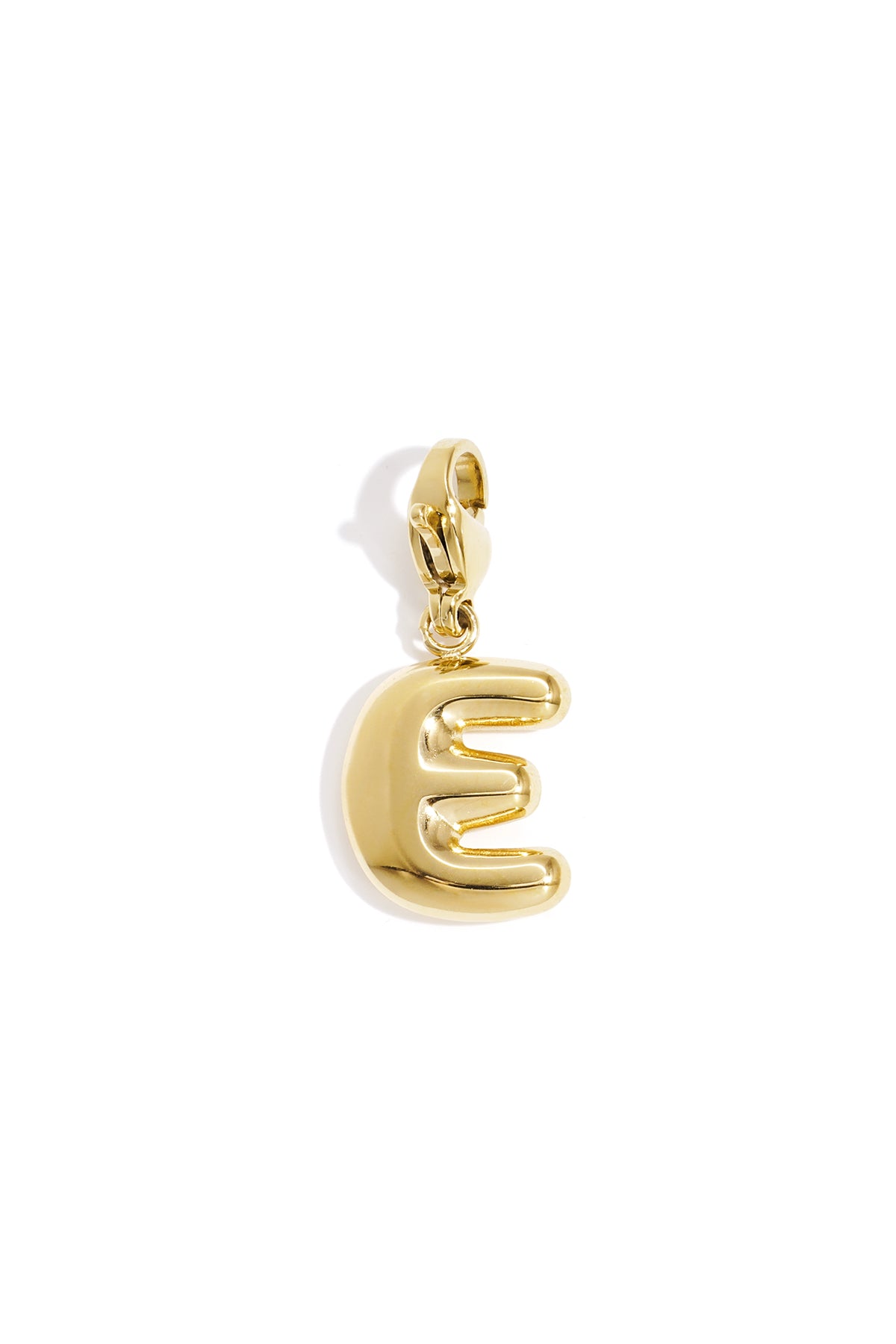 Bubble Letter Bedel E – Goudkleurig RVS