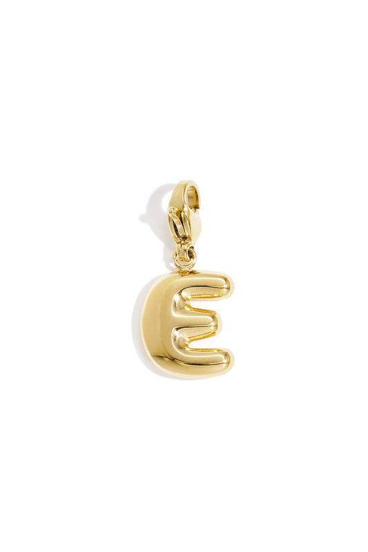Bubble Letter Bedel E – Goudkleurig RVS