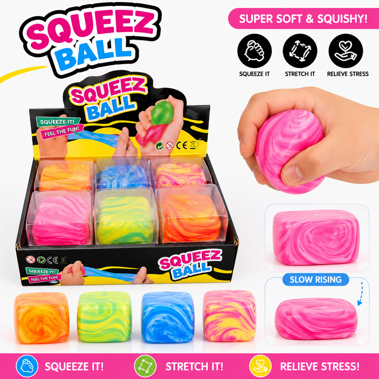 Squeez Ball – Marble Edition 🌈✨