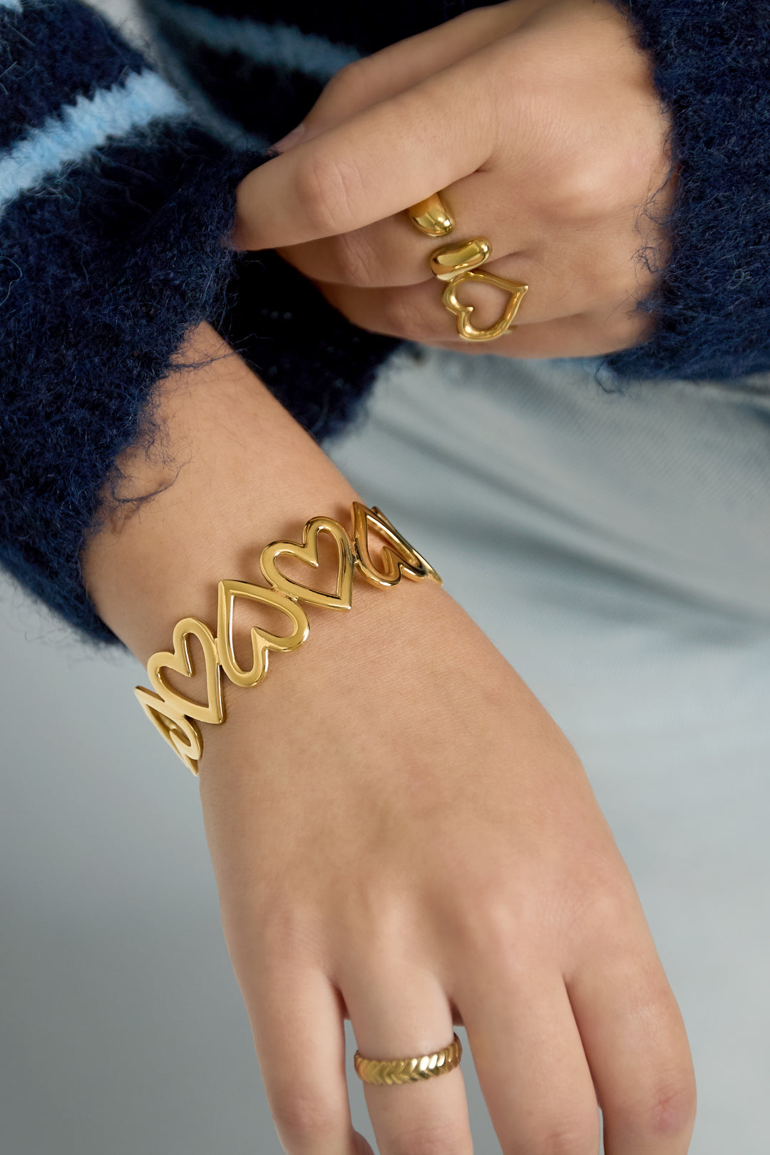 Heart Cuff Manchetarmband – Goud