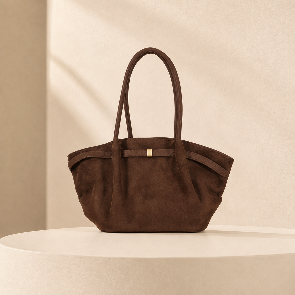Brown Suède-Look Shopper