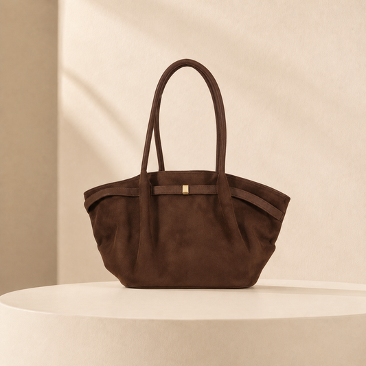 Brown Suède-Look Shopper