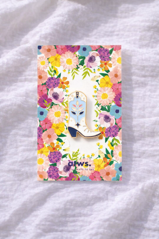 Floral Cowboy Boot Pin + Kaartje